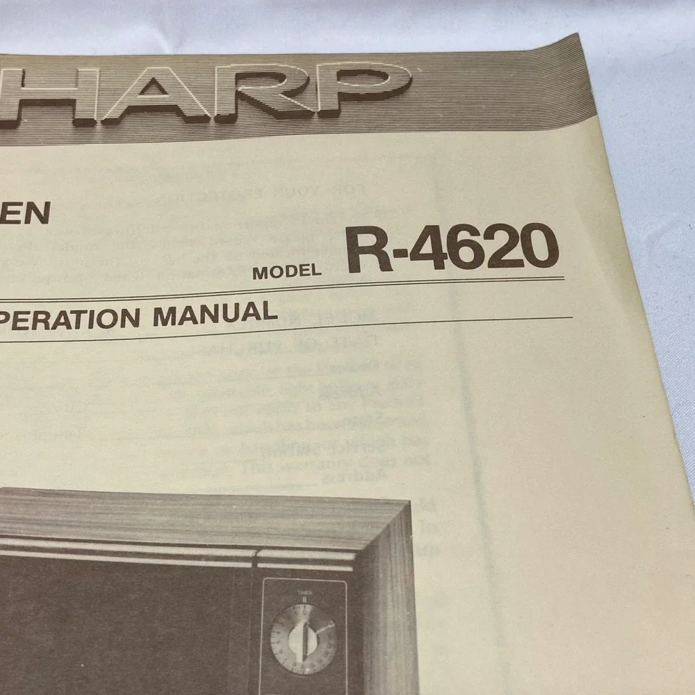 Sharp Carousel Microwave Cook Book + R-4620‎ Operate Manual Vintage USA 1981 GUC